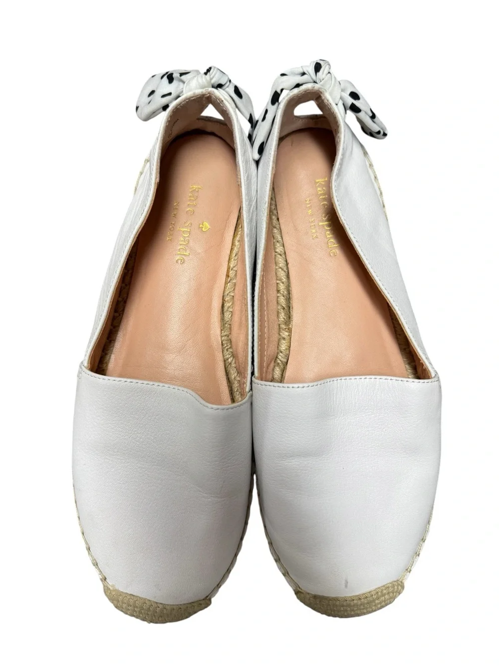 Kate Spade New York Womens Tie Back Grayson Slip On Espadrille Shoes White 7.5
